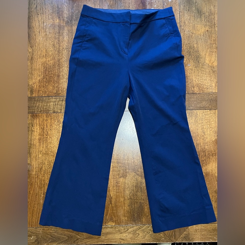 J Crew Factory dress pants - cropped flare, women’s size 10. Bright navy color.